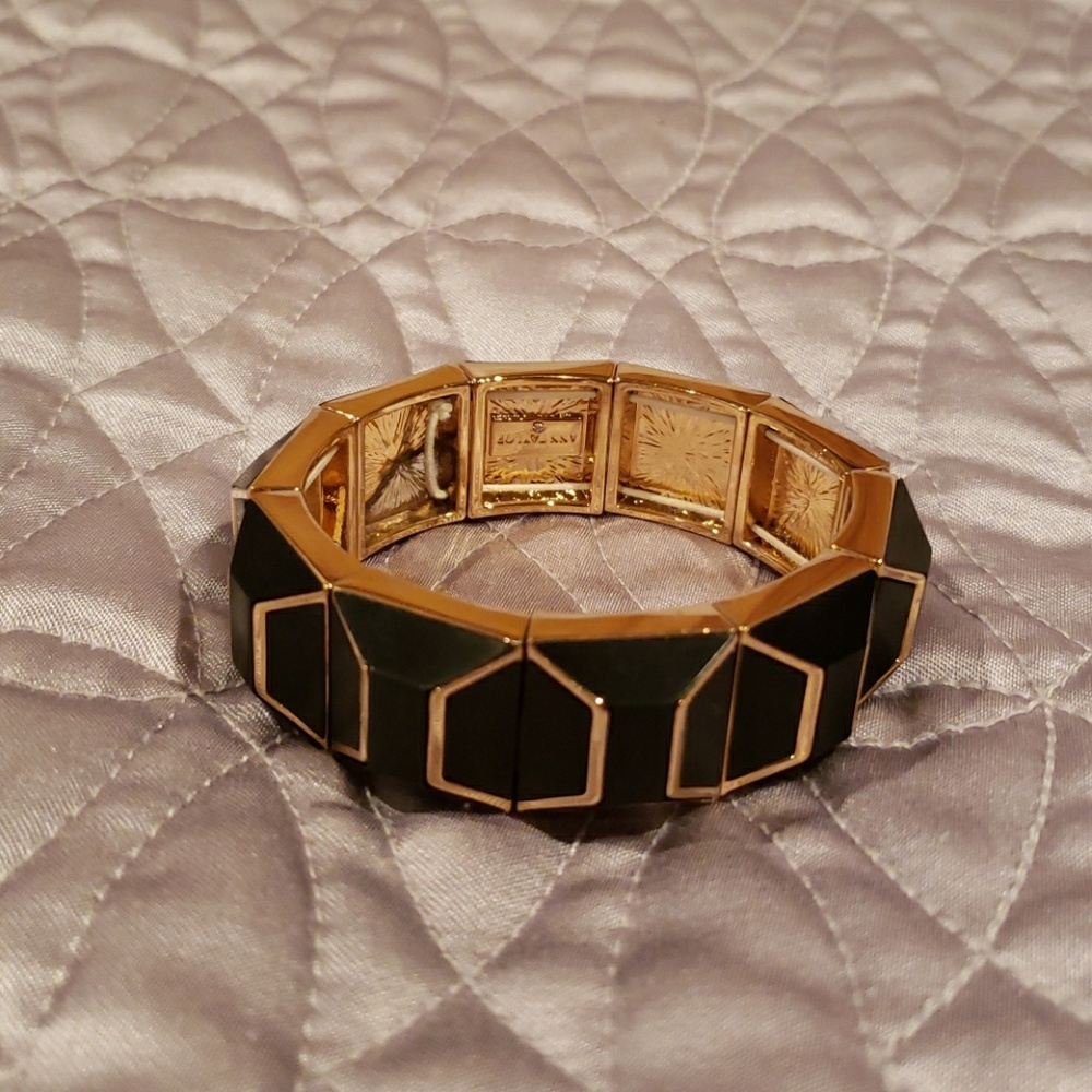 Ann Taylor Black and Gold Stretch Bracelet